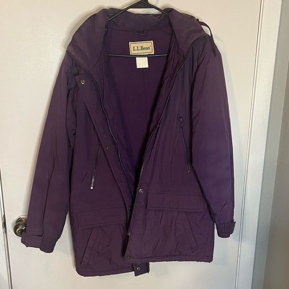 Vintage L.L. Bean Purple Winter Jacket with Retractable Hood - Picture 2 of 9
